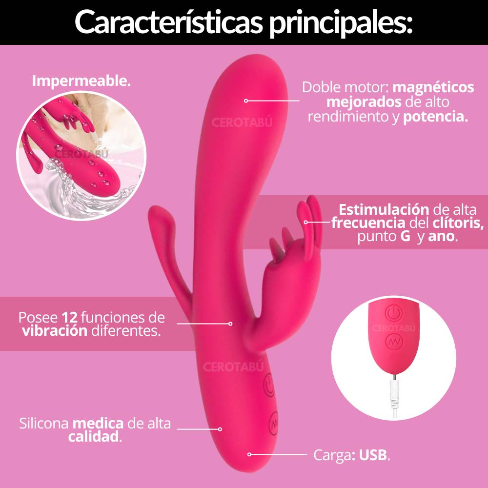 VIBRADOR 12 FUNCIONES RECARGABLE